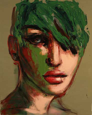 FACE W/GREEN HAIR
