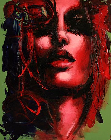 FACE W. BLACK and RED